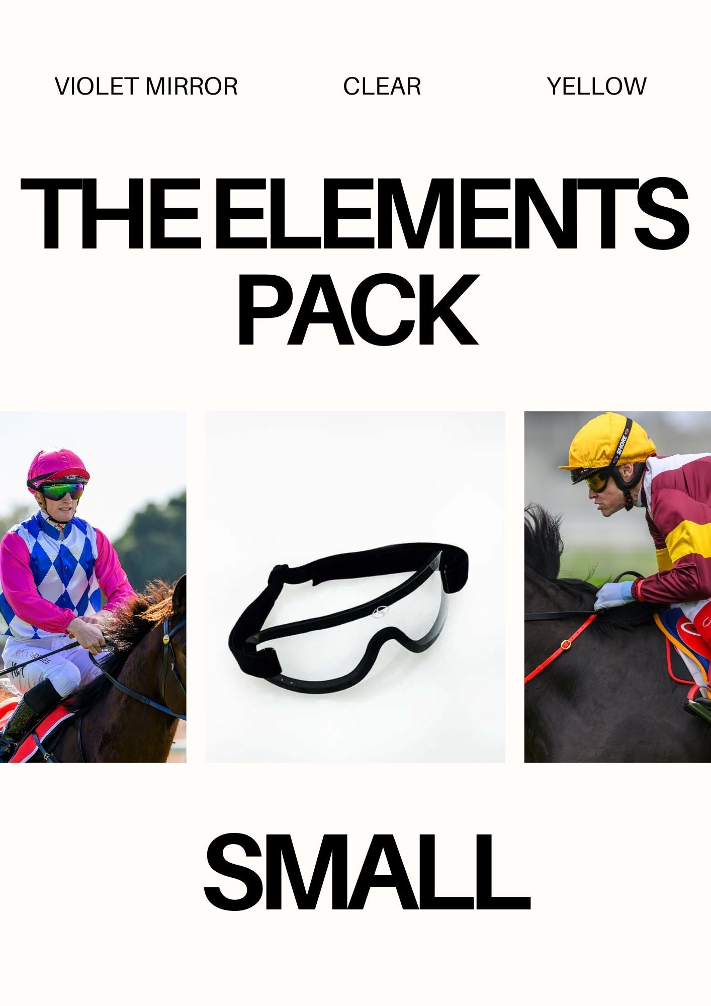 The Elements Pack - SMALL - Violet Mirror, Clear Goggle, Yellow Goggle